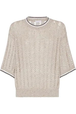 Brunello Cucinelli Linen Crewneck Top