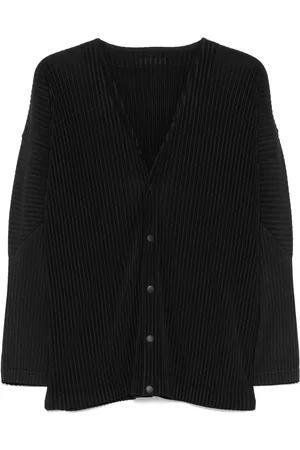 Issey Miyake Pleated V-necked Cardigan