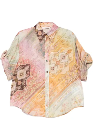 ZIMMERMANN Tallow Printed Silk Shirt