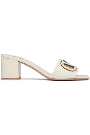 VALENTINO GARAVANI Vlogo Cut-out Leather Mules