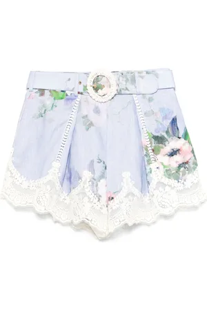ZIMMERMANN Everley Printed Linen Shorts