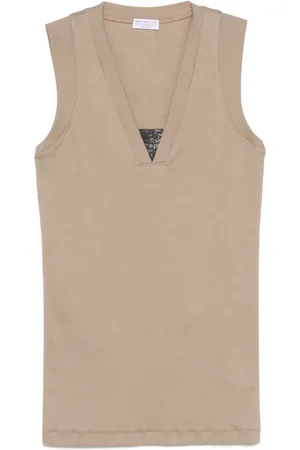 Brunello Cucinelli Cotton V-necked Top