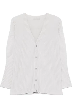 Issey Miyake Pleated V-necked Cardigan