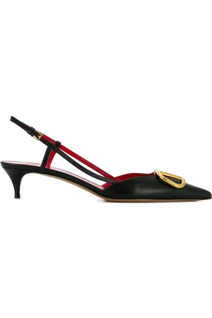 VALENTINO GARAVANI Vlogo Signature Leather Slingback Pumps