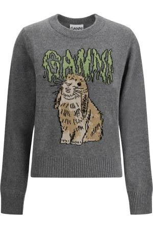 Ganni Bunny Wool Crewneck Sweater