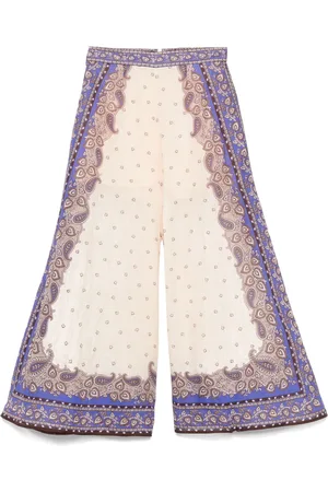 ZIMMERMANN Maxine Wide Leg Printed Trousers