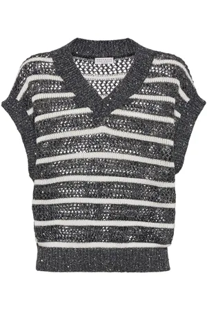 Brunello Cucinelli Striped Linen Top