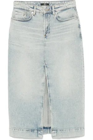 7 for all Mankind Amber Denim Cotton Skirt