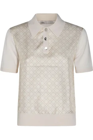 Tory Burch Printed Silk Polo Shirt