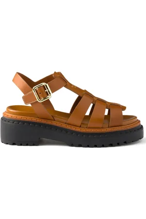 Prada Leather Cage Sandals