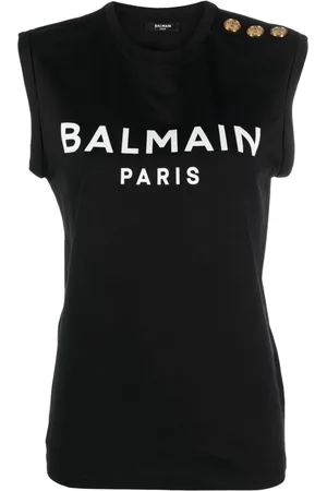 Balmain Logo Organic Cotton Tank Top