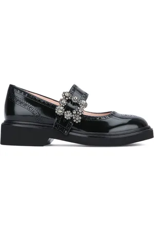 Roger Vivier Viv Rangers Leather Ballet Flats