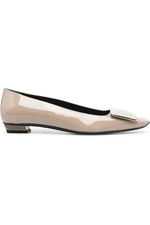 Roger Vivier Belle Vivier Leather Ballet Flats