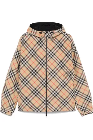 Burberry Check Motif Hooded Jacket