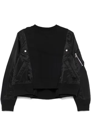 SACAI Cotton And Nylon Crewneck Sweater