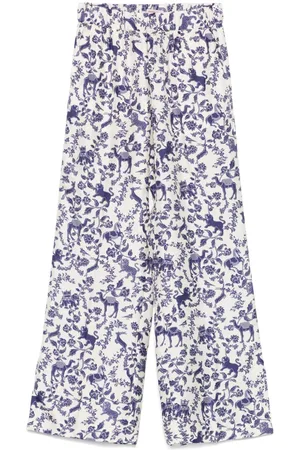 ALBERTO BIANI Printed Silk Trousers