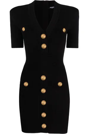 Balmain Knitted V-necked Dress