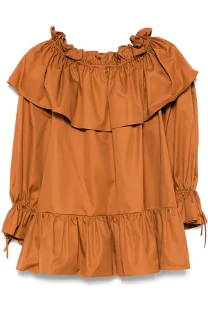 Saint Laurent Cotton Rouched Mini Dress