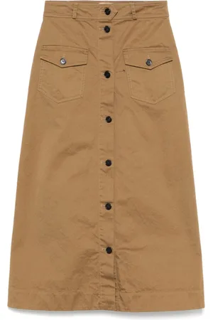 Saint Laurent Cotton Midi Skirt