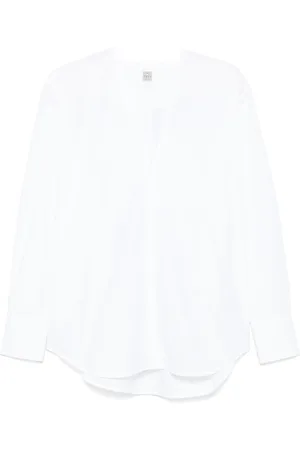 Totême Cotton V-necked Blouse