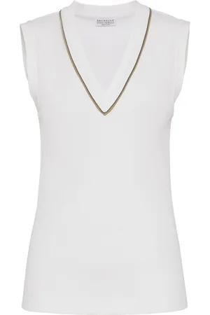 Brunello Cucinelli Cotton V-necked Top