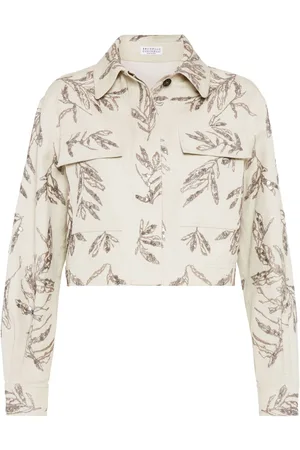 Brunello Cucinelli Printed Cotton Shirt Jacket
