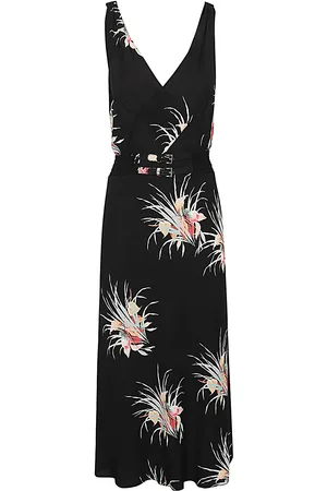 Prada Orchid Print Midi Dress