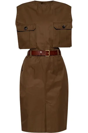 Saint Laurent Cotton Twill Short Dress