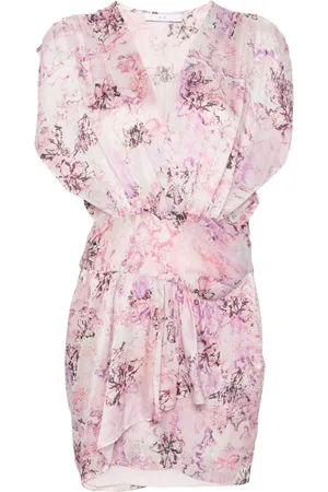 IRO Floral Print Silk Short Dress