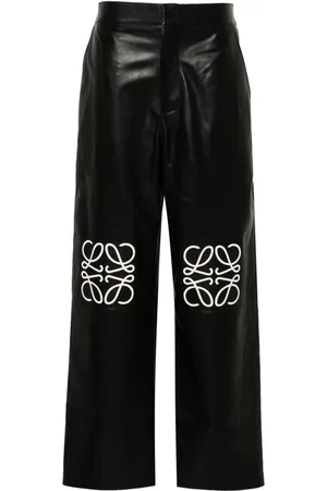 Loewe Anagram Baggy Leather Trousers