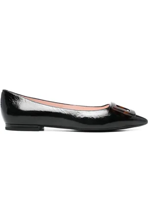 Roger Vivier Gommettine Turtle Leather Ballet Flats