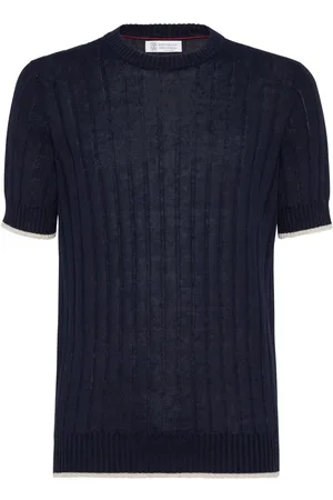 Brunello Cucinelli Linen And Cotton Short Sleeves Sweater
