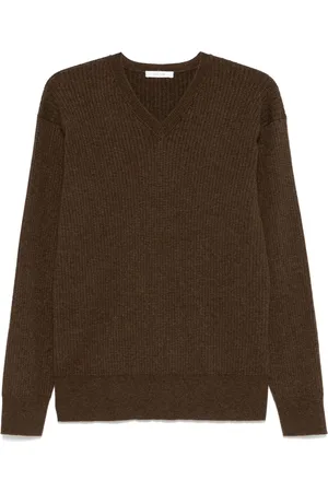The Row Cashmere Blend V-necked Sweater