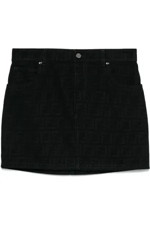 Fendi Ff Denim Mini Skirt