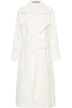 Issey Miyake Linen Belted Trench Coat