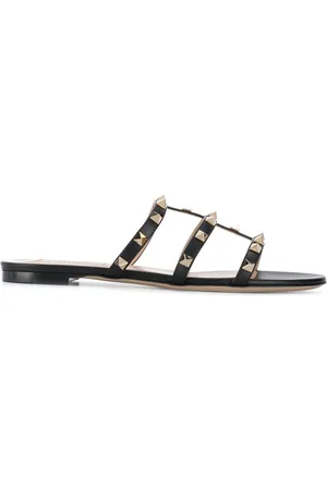 VALENTINO GARAVANI Rockstud Leather Flat Sandals