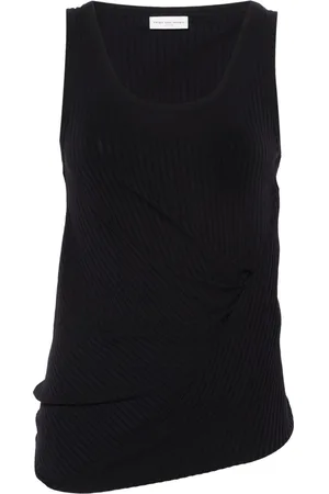 DRIES VAN NOTEN Ribbed Cotton Blend Tank Top