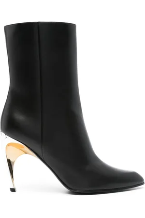 Alexander McQueen Leather Heel Ankle Boots