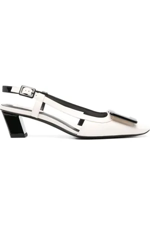 Roger Vivier Belle Vivier Leather Slingback Pumps