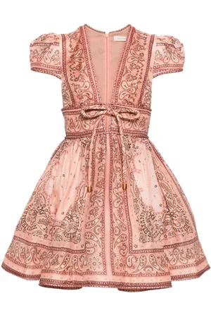 ZIMMERMANN Bandana Print Linen And Silk Blend Mini Dress