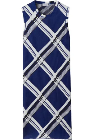 Burberry Check Motif Silk Dress