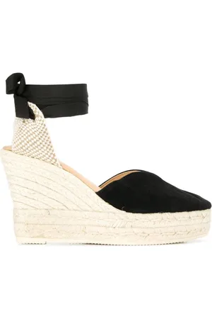 MANEBI Hamptons Suede Heart-shaped Wedge Espadrilles