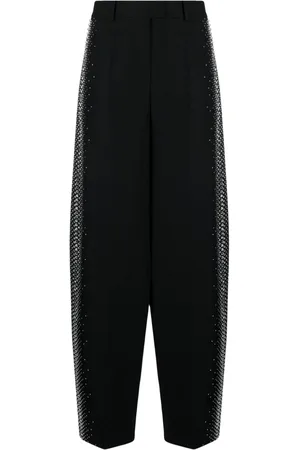 The Attico Rhinestones Detail Gabardine Trousers