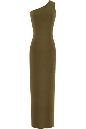 Saint Laurent One-shoulder Silk Long Dress