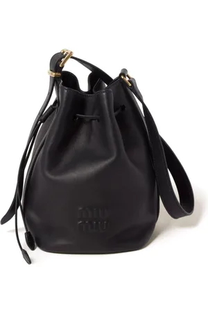 Miu Miu Logo Leather Bucket Bag