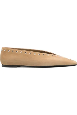 Totême Suede Leather Lace-up Ballets