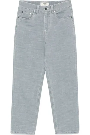Fendi Denim Cotton Cropped Jeans