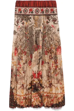 PIERRE-LOUIS MASCIA Printed Silk Pleated Skirt