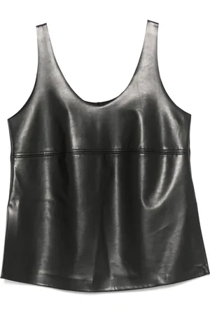 SEMICOUTURE Jeanie Faux Leather Top