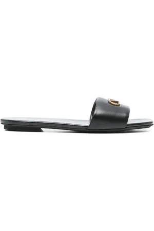 Emporio Armani Leather Flat Sandals
